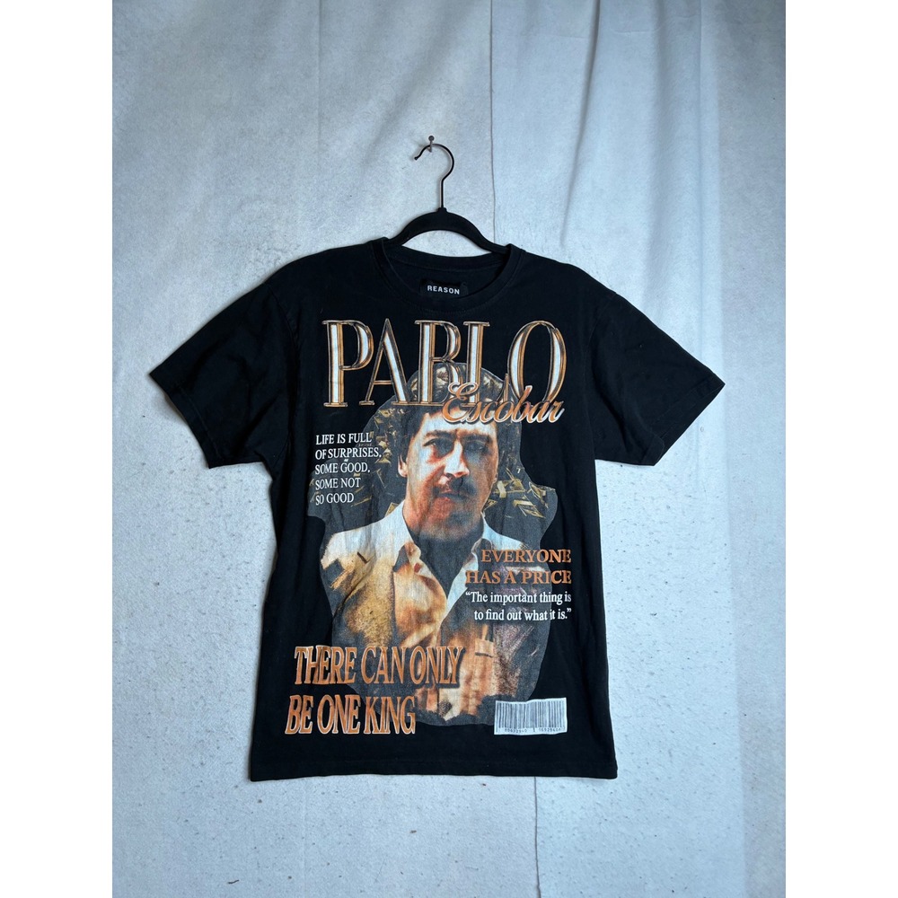Reason Pablo Escobar Graphic T-Shirt Mens Medium Black King Streetwear S496